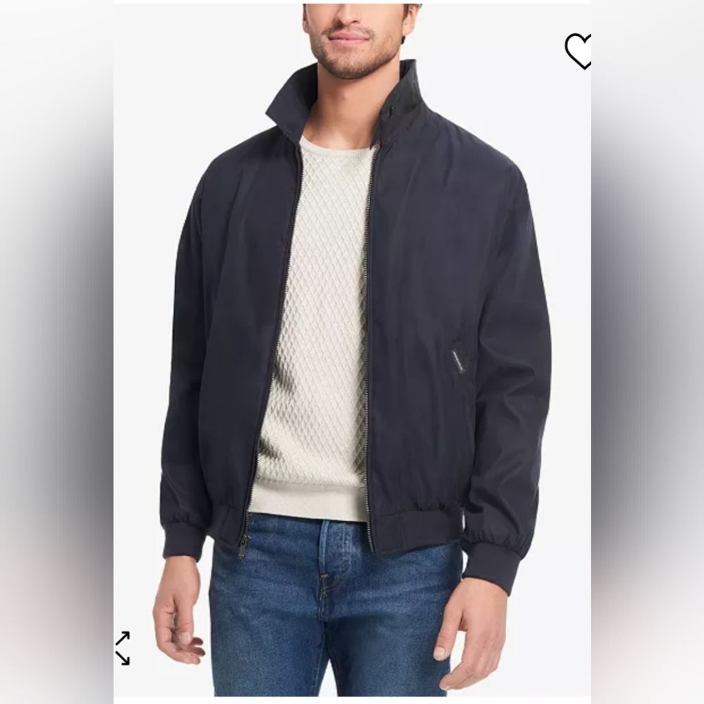 NWT Weatherproof navy blue all season microfiber water repellent bomber jacket S